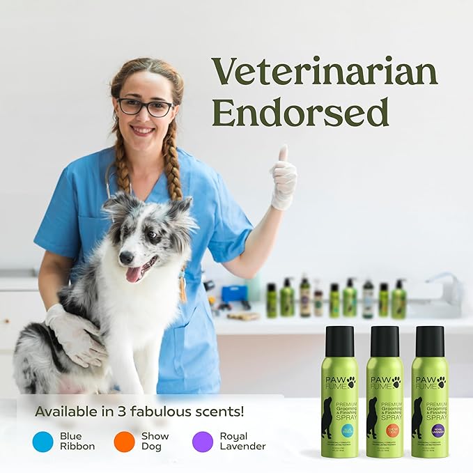 PAWFUME Dog Detangler Grooming Spray, Royal Lavender, 4-Pack – Keeps Pups Fresh All Day – Hypoallergenic, Alcohol-Free, Detangling & Moisturizing – Salon-Quality Dog Necessities for Coat & Fur Care