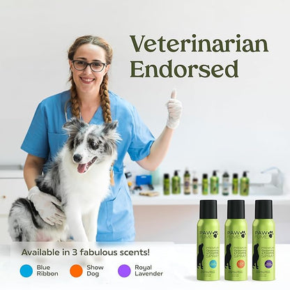 PAWFUME Dog Detangler Grooming Spray, Royal Lavender, 4-Pack – Keeps Pups Fresh All Day – Hypoallergenic, Alcohol-Free, Detangling & Moisturizing – Salon-Quality Dog Necessities for Coat & Fur Care
