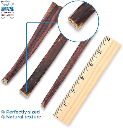 GigaBite Single Ingredient All Natural Free Range Bully Treats and Chews - Bully Sticks/Bladder Sticks/Beef Esophagus by Best Pet Supplies - Esophagus Sticks (6 Inch), Pack of 18