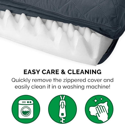 FurHaven Dreamer Sofa Orthopedic Dog Bed for Large Dogs with Orthopedic Egg Crate & Solid Orthopedic Foam Base for Joint Support, Removable Washable Cover, Jumbo XL, Quilted Sofa, Iron Gray