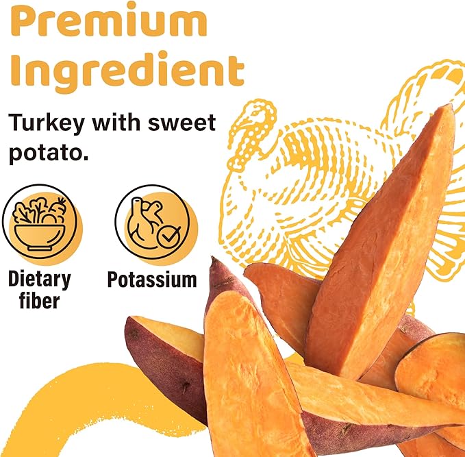 iPaw Turkey Dog Treats, All Natural Human Grade Dog Treat, Suitable for Training chew, US Sourced Raw Material, Hypoallergenic, Rawhide Alternative, Thin Stick (Sweet Potato), 5 Packs