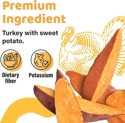 iPaw Turkey Dog Treats, All Natural Human Grade Dog Treat, Suitable for Training chew, US Sourced Raw Material, Hypoallergenic, Rawhide Alternative, Thin Stick (Sweet Potato), 5 Packs