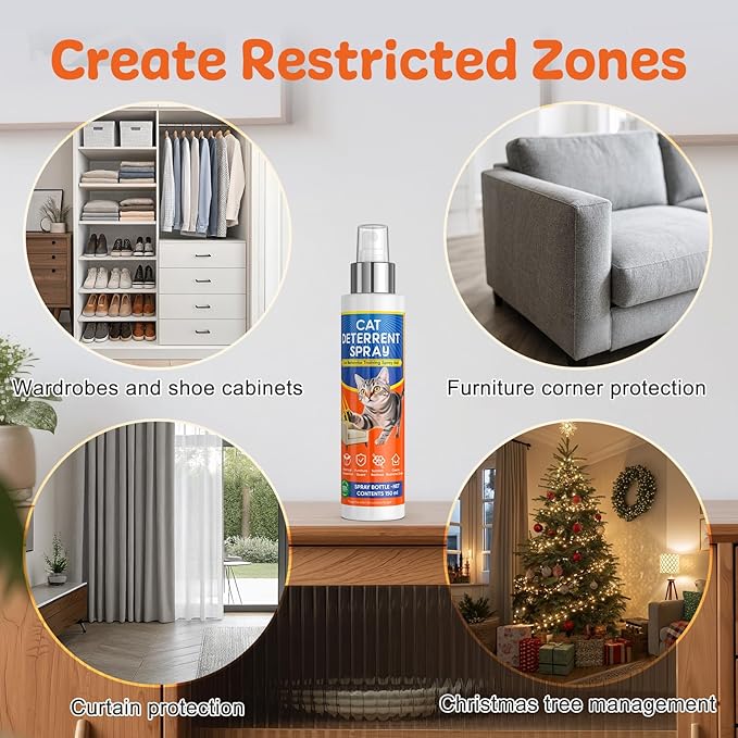 Jilca Cat Deterrent Spray - for Indoor and Outdoor, Cat Scratch Deterrent for Furniture Protection, Anti Marking Deterrent for Sofas & Carpet - with Natural Ingredients (5.07 Fl Oz)