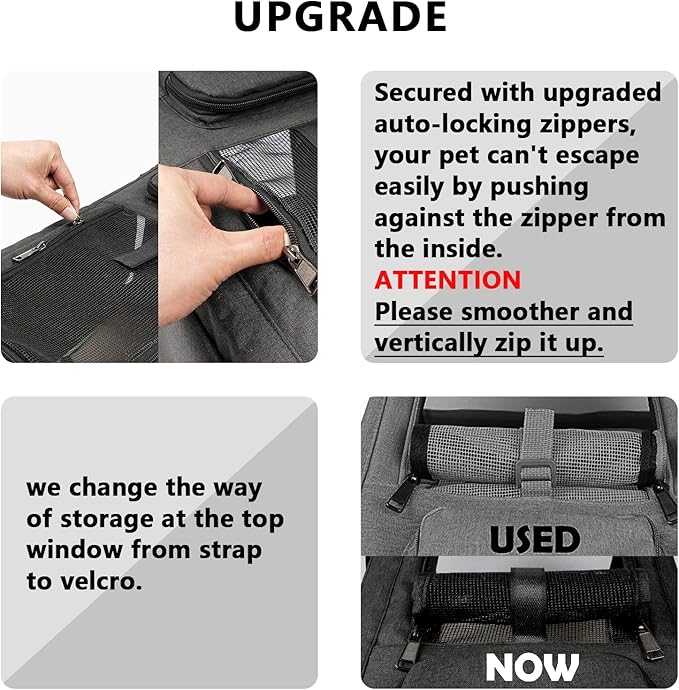 GAPZER Cat Carriers for Large Cats 20 lbs+ Soft Pet Carrier for Small Dog/Durable 2 Kitty Travel Bag/Medium Big Cats Puppy 15 Pounds/Softside Cat Carrier Large