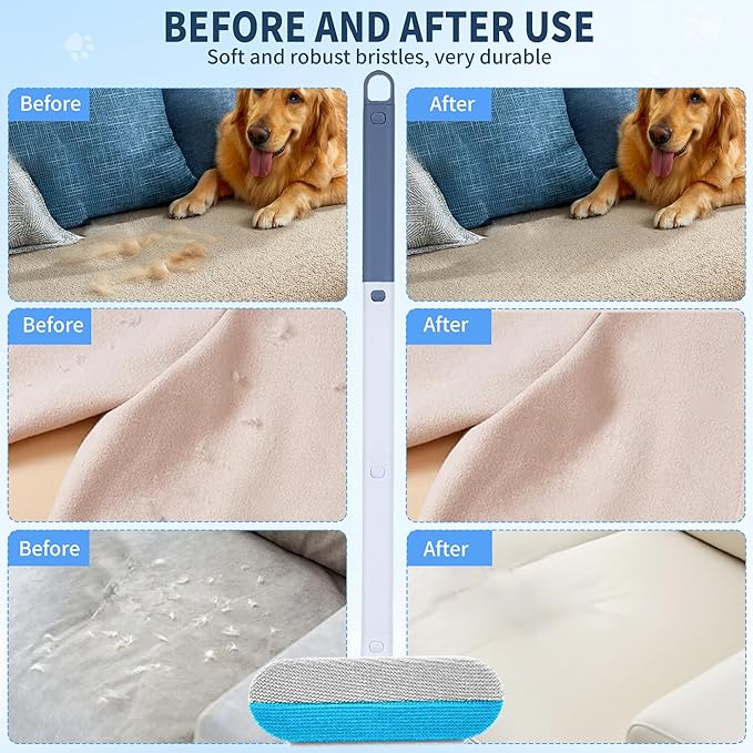 Multifunctional Pet Hair Remover for Furniture - 23.2 Inch, Reusable, Washable Effective Lint Cleaner Removal Tool for Dog and Cat Hair, Gentle on Couch, Carpet, Bedding, Clothes