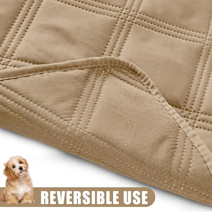 Smiry Waterproof Dog Bed Cover Blanket 30x53, Soft Reversible Pet Blanket, Washable Leakproof Cats Dogs Couch Cover for Sofa, Couch, Furniture, Lattice, Camel/Camel