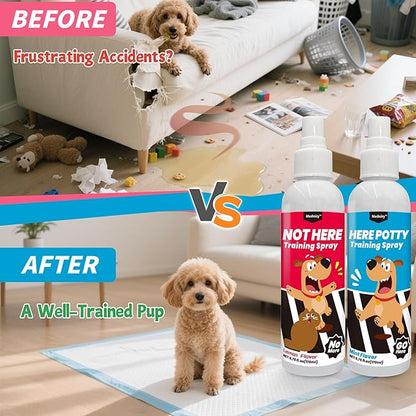 Mesboizy Dog Pee Spray Set, Includes Here Potty & Not Here Training Spray, Puppy Pee Spray, Helps Dogs Develop Proper Potty Habitss (5.75 fl oz Each)