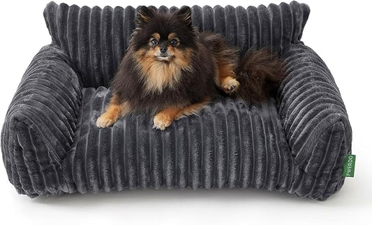 Cute Couch Bed for Pets, Supportive Cat Sofa for Indoor Cats, Medium Dog Sofa Bed for Medium Dogs, Grey, 30 inches