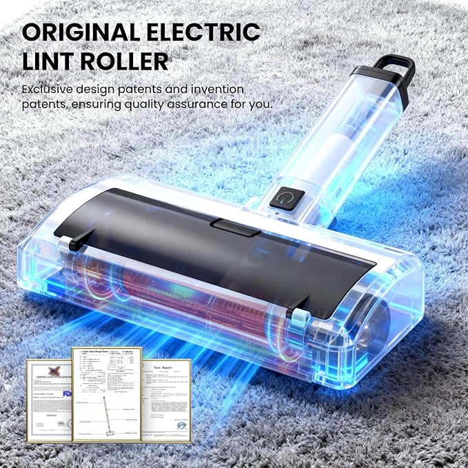 Pet Hair Remover Carpet, Rechargeable Carpet Roller, Long Handle Dog Cat Electric Hair Removal Tool for Rugs Mats