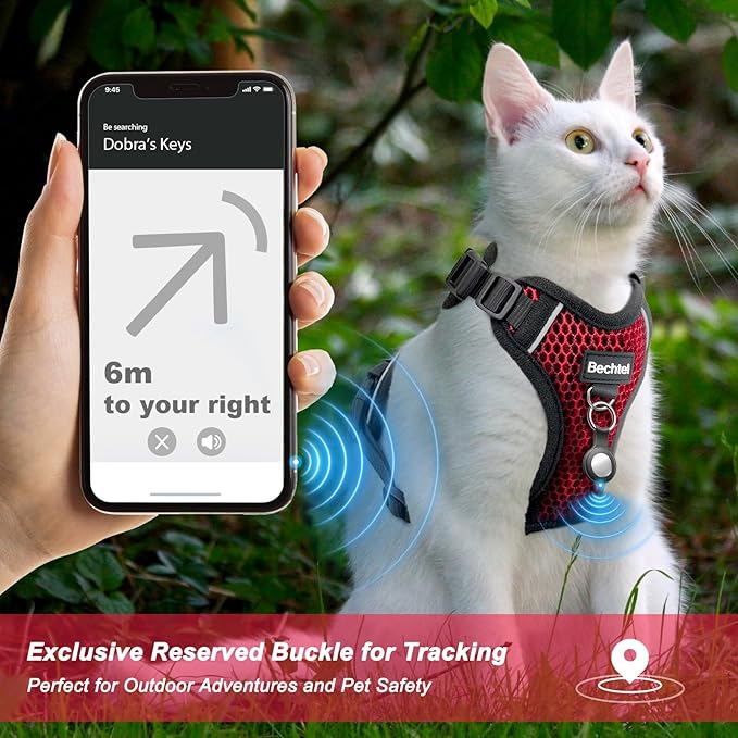 Cat Harness and Leash for Walking Escape Proof Soft Adjustable Cat Leash Breathable Honeycomb Structure Comfortable Vest Easy to Wear Kitten Harness for Outdoor Travel, Honeycomb Red, S