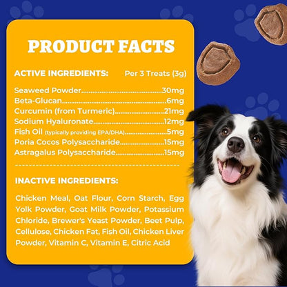 260 Bites Wellix Dog Allergy Chews & Immune Support, Anti Itch Dogs Chews - Dog Antioxidant Supplements - for Puppy, Small Medium & Large Dogs