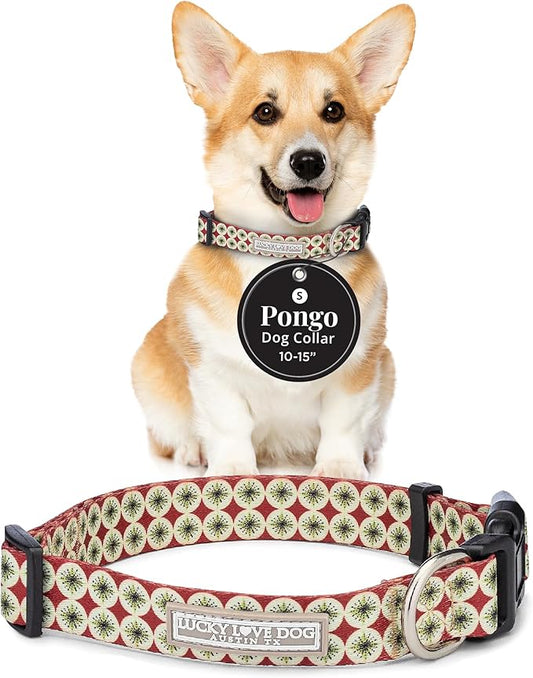 Lucky Love Dog - Adjustable Dog Collar with Easy Click Buckle for Small Dogs, Durable, & Comfortable for Male & Female Dogs, Pet Collar for Puppies & Adult Dogs - Pongo, Small