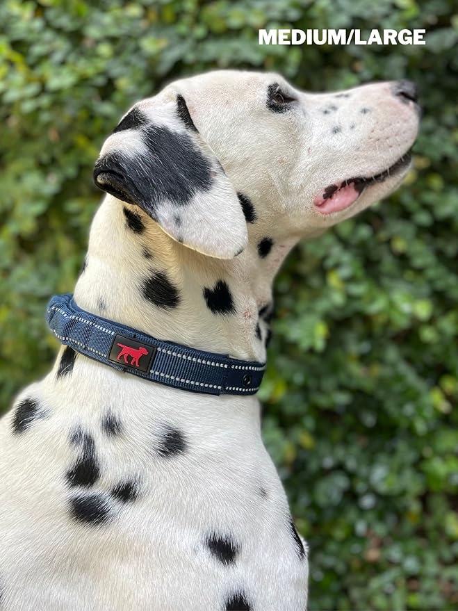 Tuff Pupper Heavy Duty Dog Collar with Handle | Ballistic Nylon Heavy Duty Collar | Padded Reflective Dog Collar with Adjustable Stainless Steel Hardware | Convenient Sizing for All Breeds