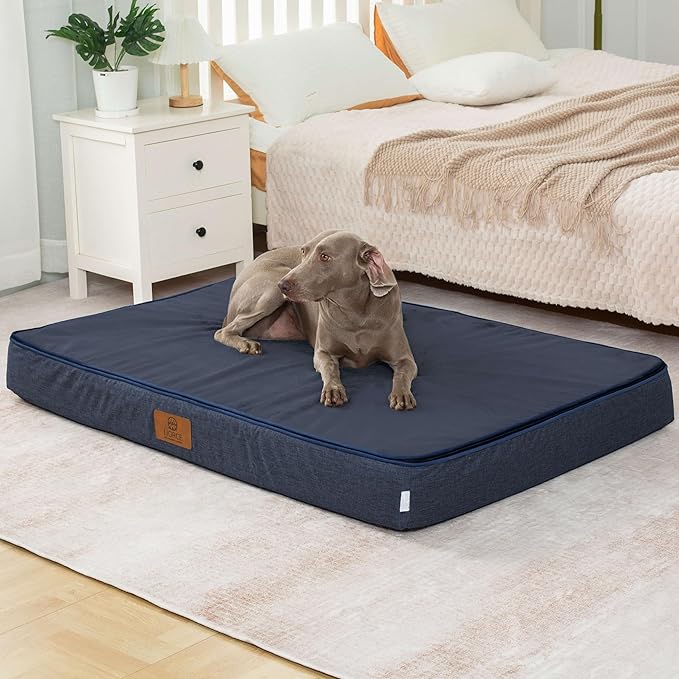 LIORCE Orthopedic Memory Foam Giant Dog Bed - 6" Thick Beds for Large Sized Dog - Waterproof Removable Washable Cover & Wrap-Around Zipper - Ultimate Comfort & Easy Maintenance