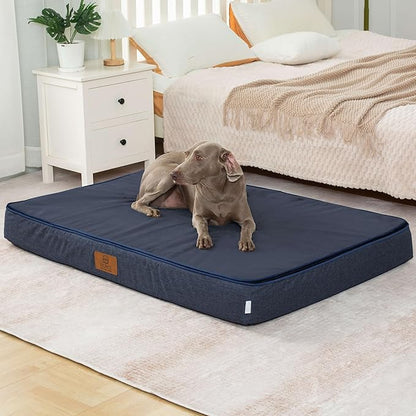 LIORCE Orthopedic Memory Foam Giant Dog Bed - 6" Thick Beds for Large Sized Dog - Waterproof Removable Washable Cover & Wrap-Around Zipper - Ultimate Comfort & Easy Maintenance