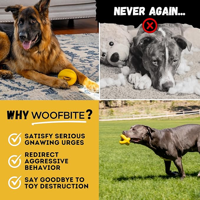 Indestructible Dog Ball - Lifetime Replacement - Durable Dog Toy for Aggressive Chewers - Safe, Non-Toxic Natural Rubber - Chew, Tug & Fetch - Tough, Heavy Duty Chew Toy - 4” (Softball Size)