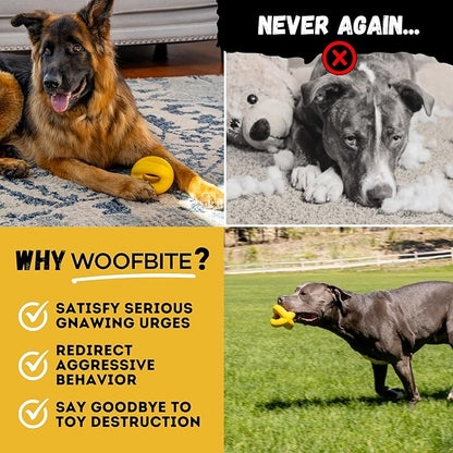 Indestructible Dog Ball - Lifetime Replacement - Durable Dog Toy for Aggressive Chewers - Safe, Non-Toxic Natural Rubber - Chew, Tug & Fetch - Tough, Heavy Duty Chew Toy - 4” (Softball Size)
