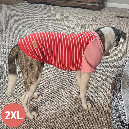KYEESE 2Pack Dog Sweater, Soft Pet Sweatshirt Stretchy Pullover Dog Sweater for Medium Large Dogs Girl Boy, Lightweight Fleece Pet Shirt Clothes with Sleeves, 2XL