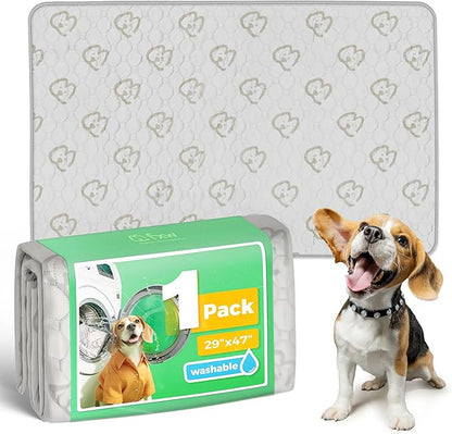 FXW Washable Pee Pads for Dogs, Leak-Proof & Non-Slip, Specifically Designed for 48inch Cages, 29" x 47" Rectangle, Khaki, 1 Pack
