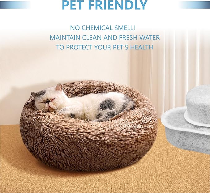 TOGGATH Cat Fountain Charcoal Replacement Filters Compatible with W600 Large Dog Water Fountain 205oz/6L Automatic Pet Dog Water Bowl Drinking Dispenser (12 PACK)