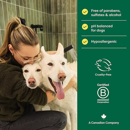 Earth Rated Hypoallergenic 3-in-1 Deshed Dog & Puppy Shampoo & Conditioner, Deodorize 98.5% Natural, 16 oz