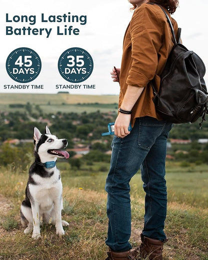 Jugbow Dog Shock Collar - 4200FT Dog Training Collar with Remote, IPX8 Waterproof Electric Dog Collar with 4 Training Mode for 10-120lbs Dogs(Blue)