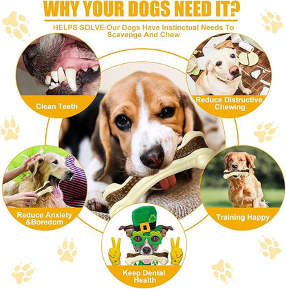 Sosation 10 Pcs Dog Chew Toys for Aggressive Chewers Nylon Beef Flavor Dog Bones Tough Puppy Teething Toys Puppy Chew Bones for Large/Medium/Small Breed Dogs Puppies (5.1 x 2 Inch)