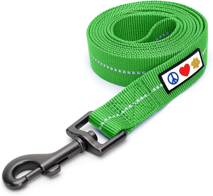 Pawtitas Green Dog Leash 6 ft XS/S Reflective Durable Lightweight Recycled Lead for Small Dogs and Puppies