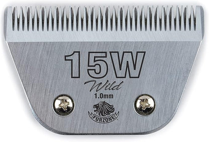 FURZONE Detachable Blade - Size 15W Wide Blade 3/64", Made of Extra Durable Japanese Steel, Compatible with Most Andis, Oster, Wahl A5 Clippers