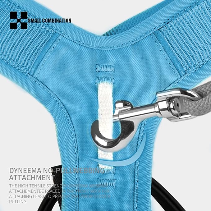 Adjustable Dog Harness with Handle, Padded Comfort,Small, Medium and Large Dogs (Blue, S)