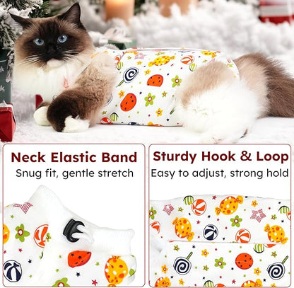Hpetppy Cat Recovery Suit for Spay Abdominal Wounds, Breathable Cat Onesie for Cats After Surgery Female, Kitten Surgical Recovery Suit Female Cone of Shame Alternative for Cats Anti Licking