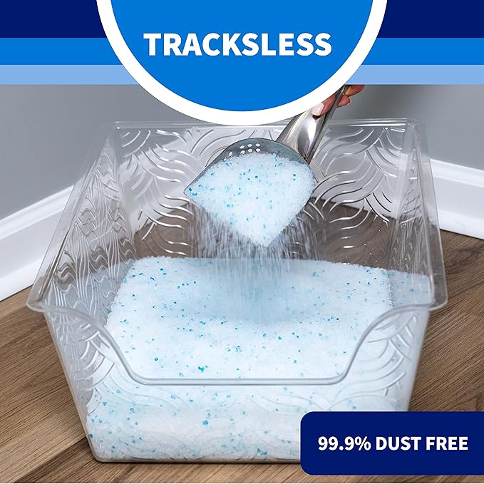 Tracksless Litter Pearls Cat Litter, White, Clear and Blue Crystals,20 lb Litter Pearls Tracksless Cat Litter,TLLP20