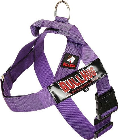 BULLHUG Adjustable Dog Harness– No Pull, No Choke – for English Bulldogs, French Bulldogs, Pugs & Broad-Chested Breeds – Easy, Safe Walks (Violet, Large)