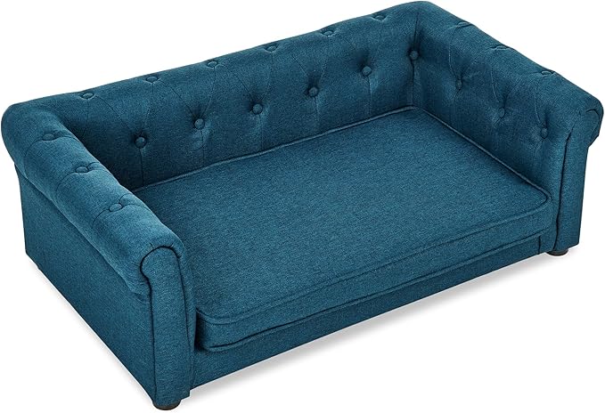 KEIKI Dog Bed for Medium and Large Dogs, Elevated Dog Sofa, Durable Elevated Pet Couch Bed with Legs, 39" Pet Bed, Blue