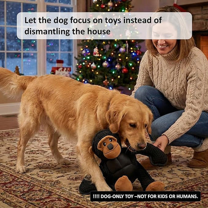 Plush Stuffed Squeaky Dog Toys, Dog Toy Medium、Large Breed, Dog Chew Toys for Non-Aggressive Dogs,Chew Dog Toys to Keep Them Busy,Solomon，11" x 11" Gorilla