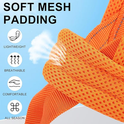 BEAUTYZOO Dog Harness for Small Dogs, No Pull Dog Harness and Leash Set, Soft Escape Proof Puppy Vest Harness with Handle, Reflective Lightweight Step in Harness for Girl Boy Dogs, Orange XS