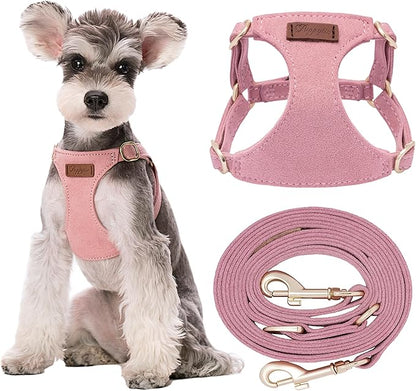Puppytie No Pull Dog Harness with Multifunction Dog Leash,Soft Adjustable No Choke Escape Proof Pet Harness Vest for Medium Dogs or Large Dogs,Pink,M
