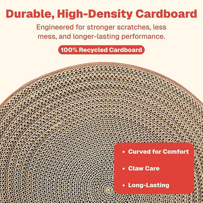 Selly's Den Bowl Shaped Cat Scratcher Round Cardboard Cat Bed and Scratcher in One, for Lounging and Scratching (16 inches)