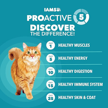 IAMS Proactive Health Indoor Weight Control & Hairball Care Adult Dry Cat Food, Salmon Recipe, 16 lb. Bag