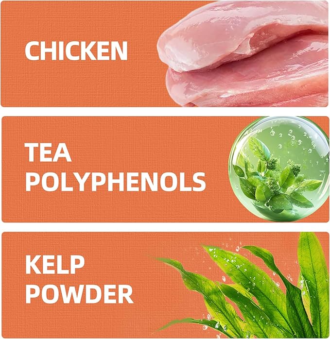 Just Try 16 OZ Dental Health Treats for Cats - Advanced Kelp Clean Teeth & Fresh Breath - Reduce Plaque & Tartar - Chicken Flavored Chews