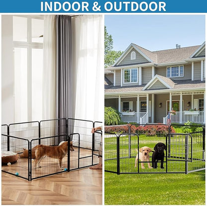 NEWBULIG Dog Playpen 8 Panels 40" Height Foldable Heavy Duty Metal Dog Exercise Playpen Puppy Fence for Indoor Outdoor Yard