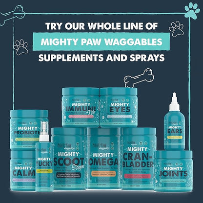 Mighty Paw Waggables Mighty Scoot (Made in USA) | Dog Digestive Support Anal Gland Chews. Anal Gland Scoot for Dogs. Beet Pulp & Pumpkin Fiber Supplements. Pet Bowel Gut Health (120 Count)