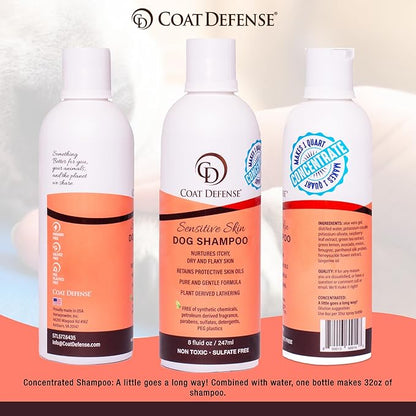 COAT DEFENSE Paw Licker Bundle | Dry Powder for Dogs & Sensitive Skin Dog Shampoo for Allergies and Itching | Smell & Itch Relief | Itchy Skin Relief & Yeast Dog Treatment