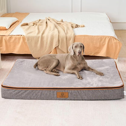 LIORCE Orthopedic Memory Foam Giant Dog Bed - 6" Thick Beds for Large Sized Dog - Waterproof Removable Washable Cover & Wrap-Around Zipper - Ultimate Comfort & Easy Maintenance