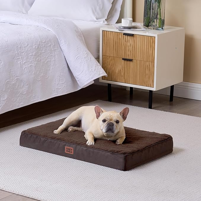 EHEYCIGA Orthopedic XXL Dog Beds for Jumbo Dogs with Removable Washable Cover,Brown, 50x36