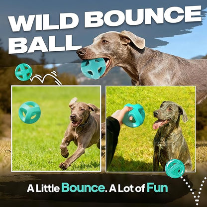 Fida Natural Rubber Dog Balls for Aggressive Chewers, Durable Dog Chew Toys for Large Dogs, Interactive Fetch & Tug of War Toys for Medium Large Breed Non-Toxic Dish Washable,4.5 * 4.5"