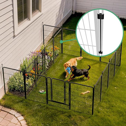 FXW Rollick Unleashed Dog Playpen for Indoor, Yard, RV Camping, 40 inch 16 Panels Dog Pen with Connectors (Pack of 2) for Medium and Large Dogs│Patented