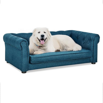 KEIKI Dog Bed for Medium and Large Dogs, Elevated Dog Sofa, Durable Elevated Pet Couch Bed with Legs, 39" Pet Bed, Blue