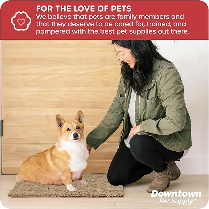 My Doggy Place Dog Mud Mat, 18" x 24" Oatmeal – Thick Microfiber Entry Rug for Snow, Mud & Salt – Absorbent, Quick-Dry, Washer-Safe & Non-Slip, Small