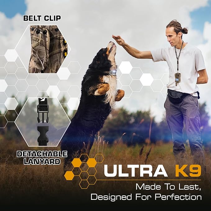 INVIROX Dog Shock Collar [Ultra K9] 124 Training Levels, 4 Powerful Modes with Night-Light and ¾ Mile Range 100% Safe Dog Training Collar for Large Dogs IP67 Waterproof (Camouflage)